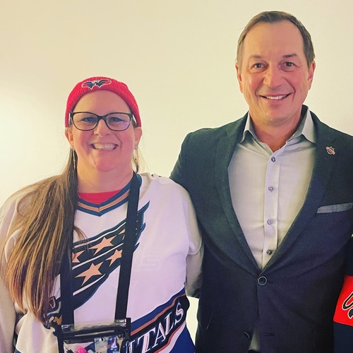Cheryl C4 with Peter Bondra